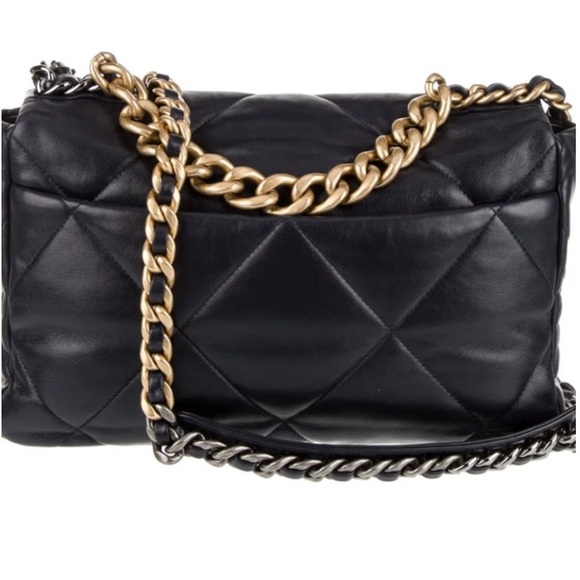 🔥🖤 CHANEL 19 Flap Bag Leather Quilted Large - Picture 8 of 8